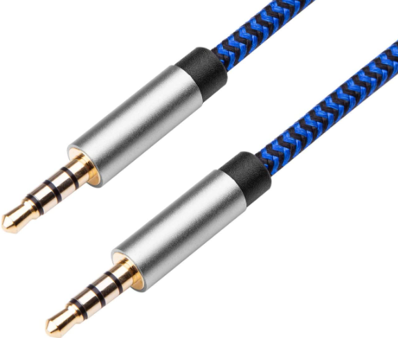 ONHAND AUX Nylon Cable 3.5mm Blue 3ft