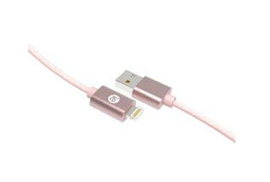 iessentials 10ft Lightning USB Braided Cable-Rose Gold