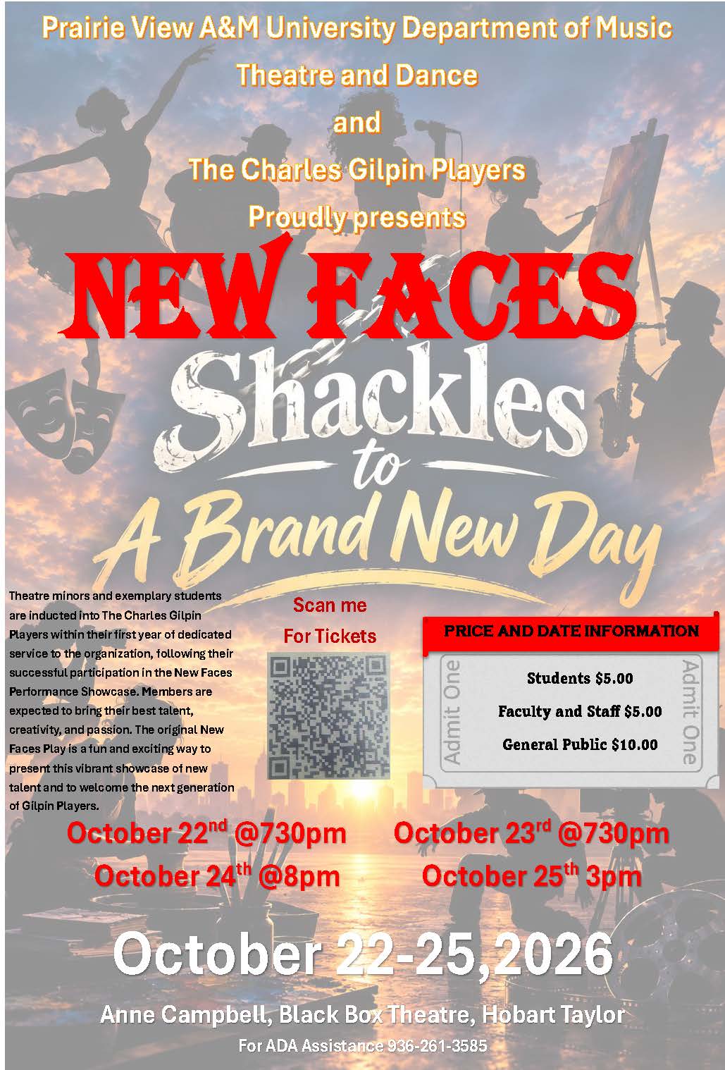 Tickets: New Faces 26 (Faculty and Staff Admission)