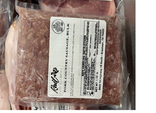 Pork Country Sausage, Bulk