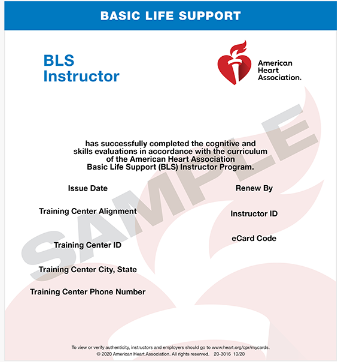BLS Instructor Card