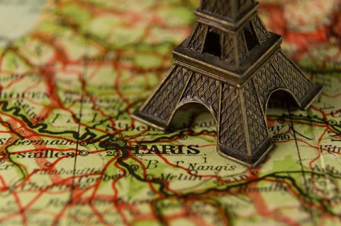 Paris Map with Eiffel Tower