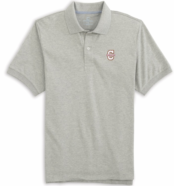 Southern Tide CofC Skipjack Polo Shirt - Heather Grey