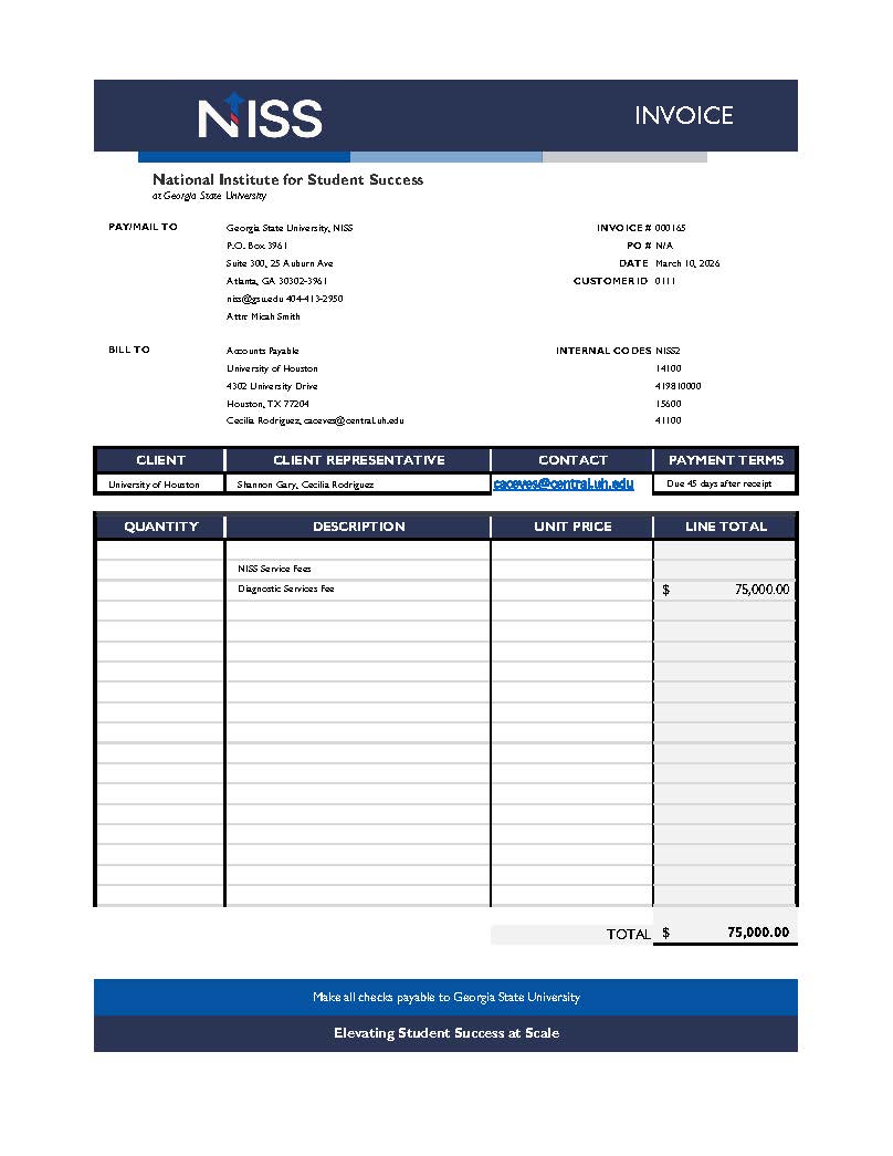 NISS Diagnostic & Playbook: University of Houston
