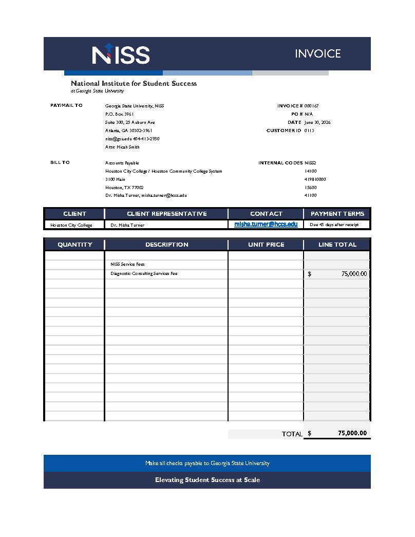 NISS Diagnostic & Playbook: Houston City College