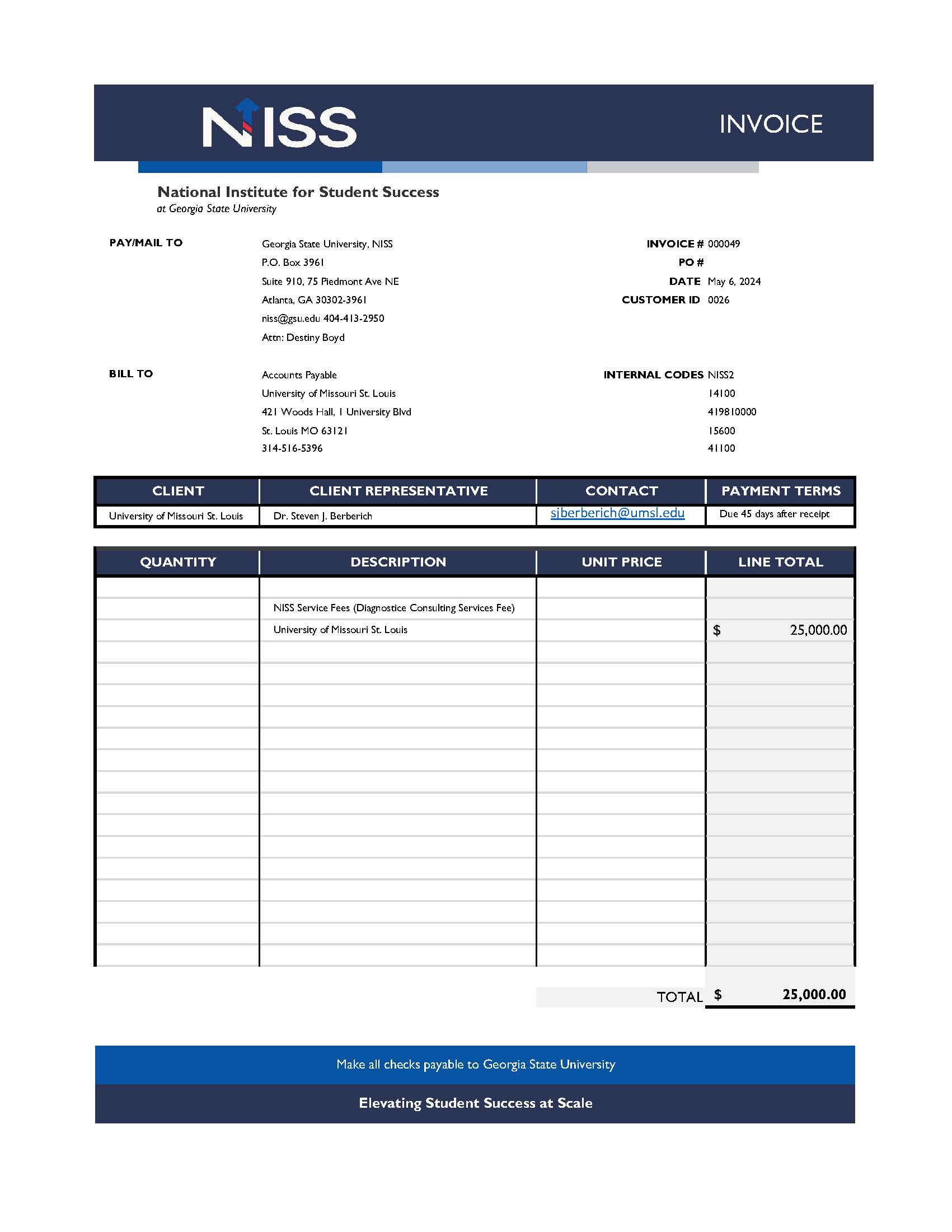 NISS Diagnostic & Playbook: University of Missouri St. Louis