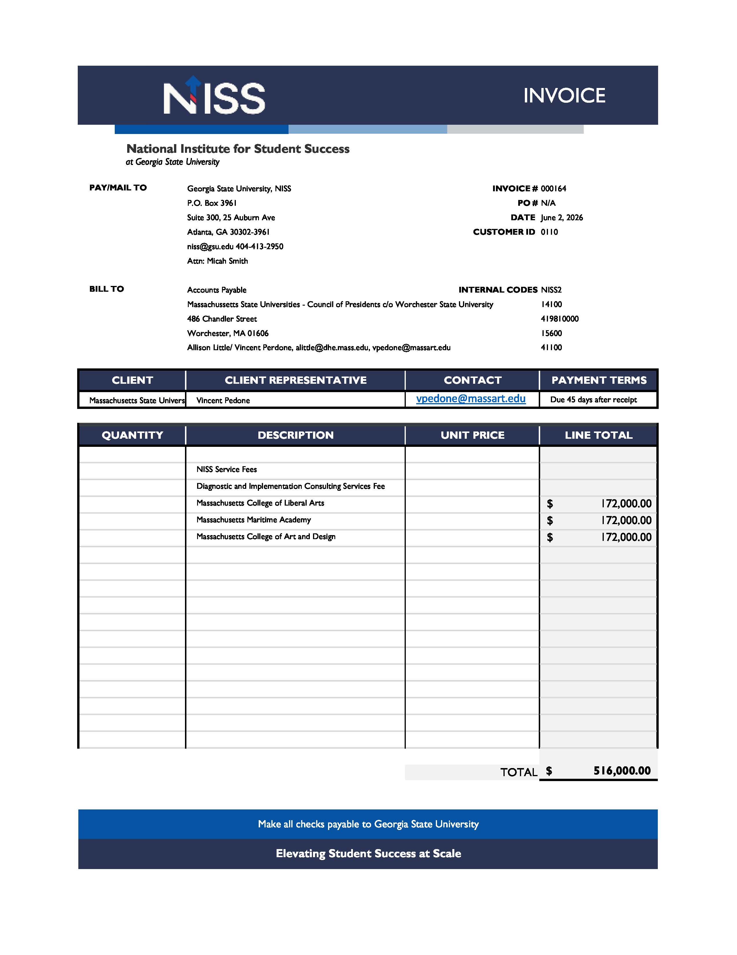 NISS Diagnostic & Playbook: Massachusetts State University