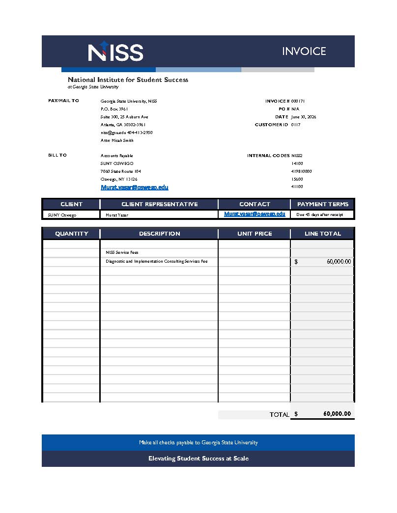 NISS Diagnostic & Playbook: SUNY Oswego