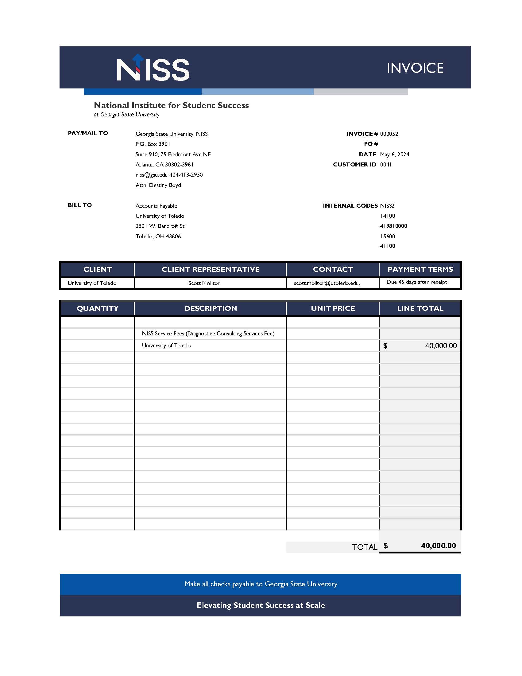 NISS Diagnostic & Playbook: University of Toledo 
