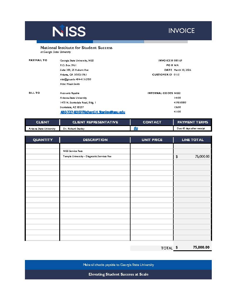 NISS Diagnostic & Playbook: Arizona State University