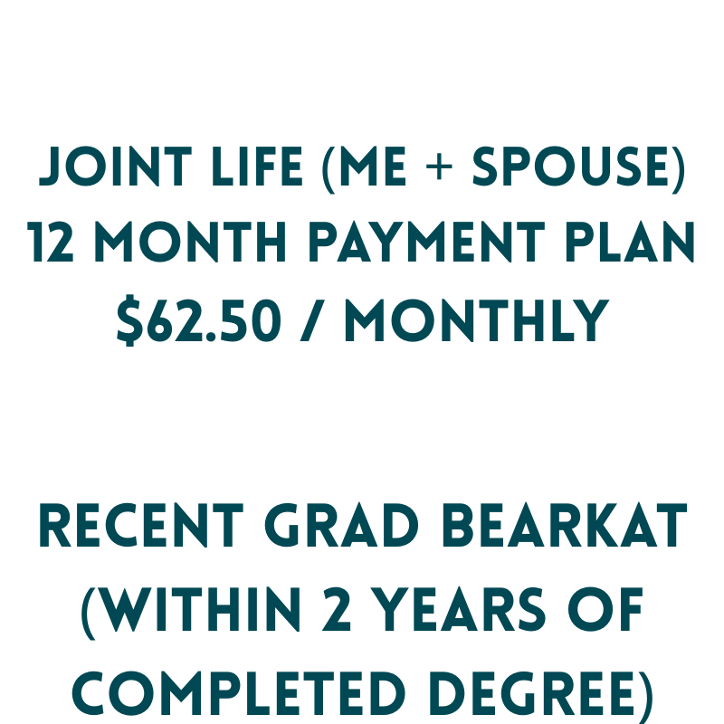 Recent Graduate Joint Life Membership $750 (12 MONTH PAYMENT PLAN)