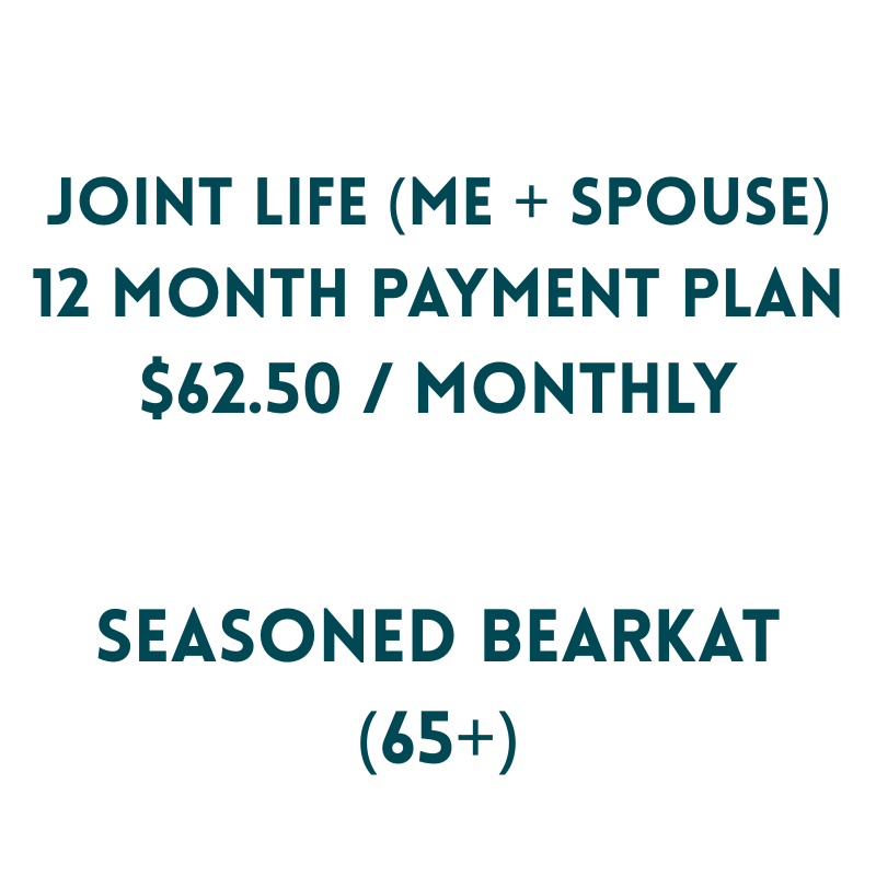 Seasoned Bearkat (65+) Joint Life Membership $750 (12 MONTH PAYMENT PLAN)