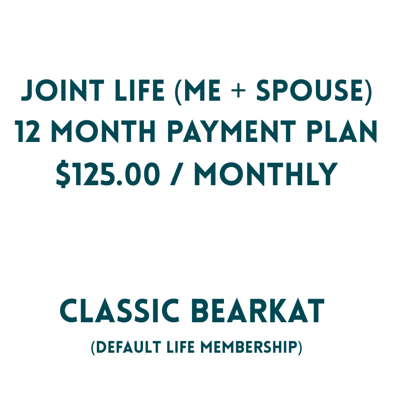 Joint Life Membership $1500 (12 MONTH PAYMENT PLAN)