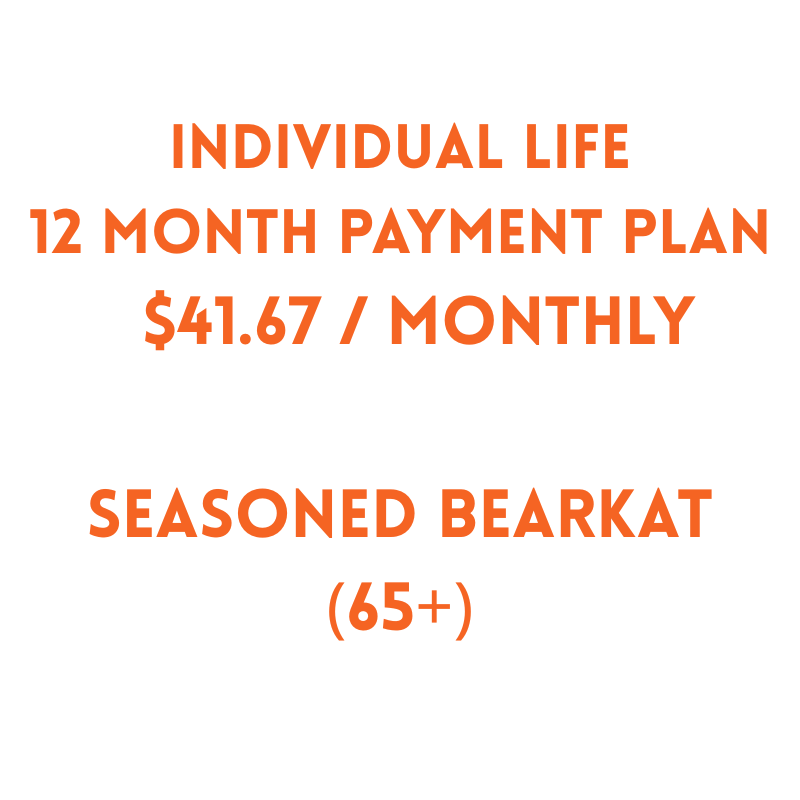Seasoned Bearkat (65+) Life Membership $500 (12 MONTH PAYMENT PLAN)