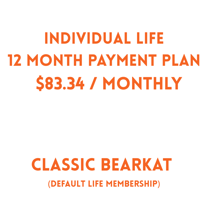 Life Membership $1000 (12 MONTH PAYMENT PLAN)