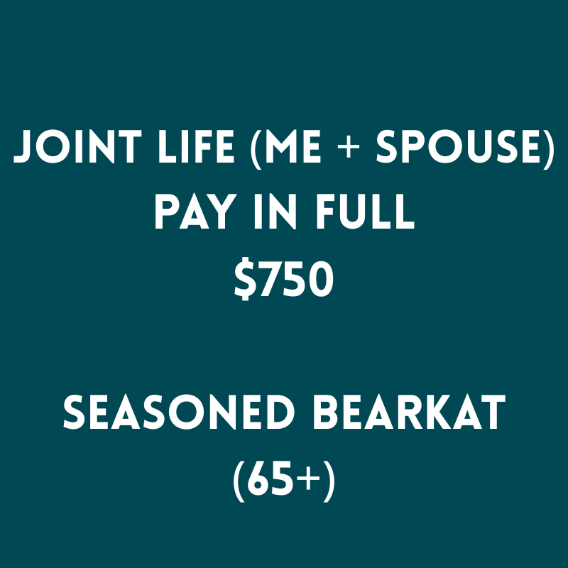 Seasoned Bearkat (65+) Joint Life Membership $750 (PAY IN FULL)