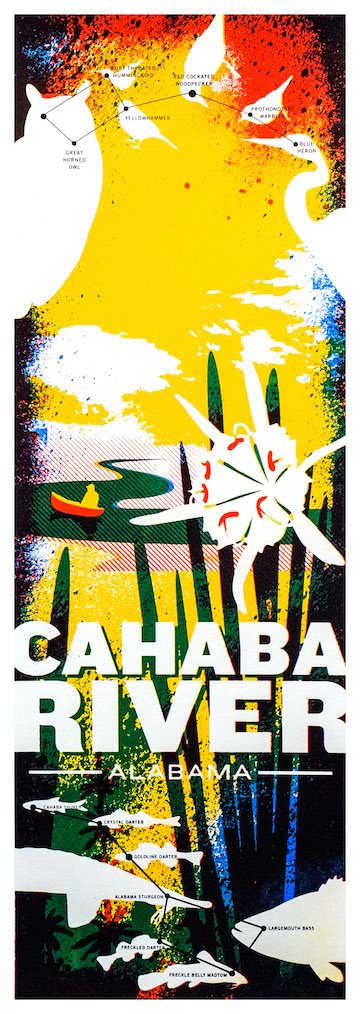 Cahaba River Screenprint by Assistant Professor Doug Barrett