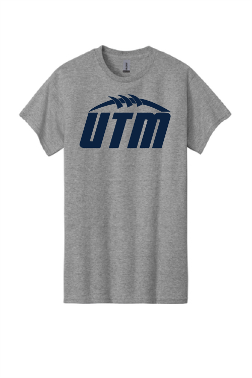 UTM Football Logo Gilden Grey Short Sleeve T-shirt