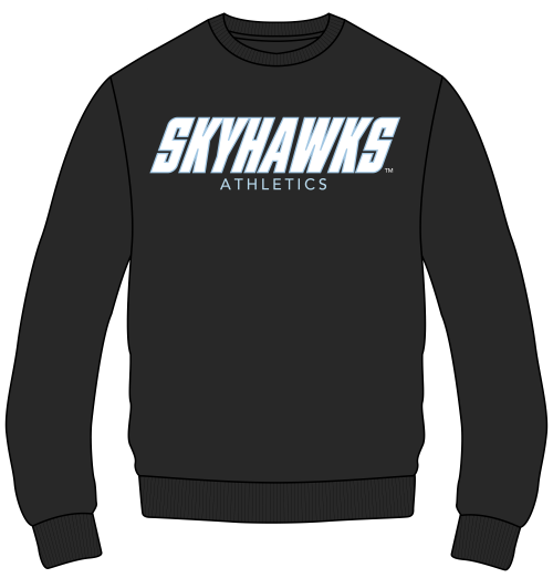 UTM Skyhawk Athletics Light Blue Graphic Black Crewneck