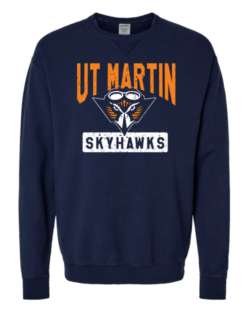 UTM Skyhawks Comfort Wash Navy Crewneck 