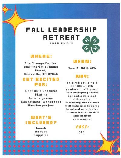 Knox County 4-H Fall Leadership Retreat